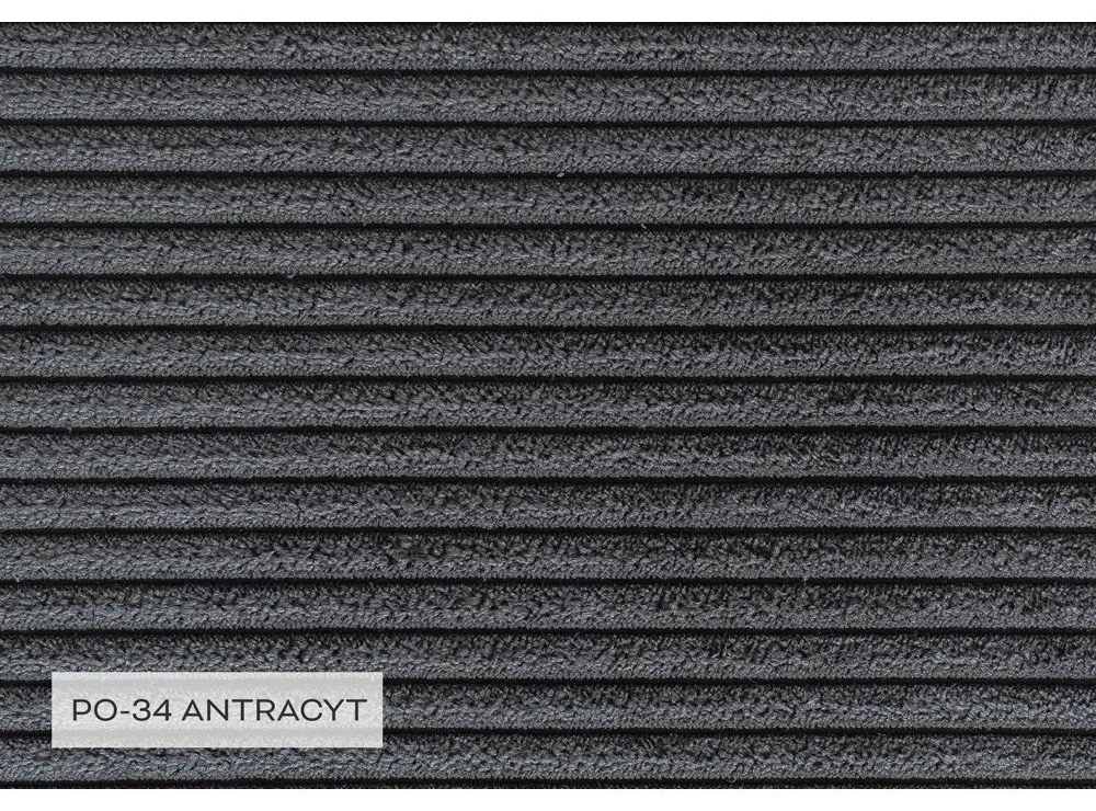 Colțar gri antracit extensibil cu tapițerie din catifea reiată (cu colț pe partea dreaptă) Brave Dave – Miuform