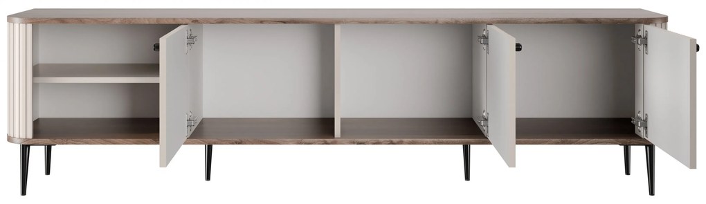 Comodă TV Vesper 3D 187 cm - cașmir / nuc / picioare negre