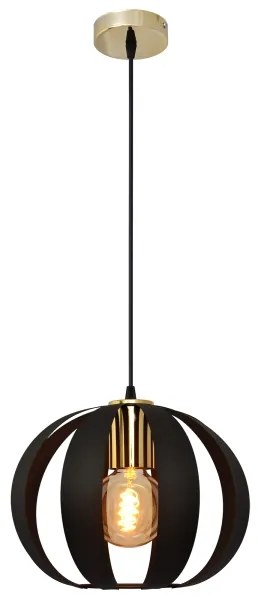 Lustră pe cablu NEWTON 1xE27/15W/230V neagră/aurie