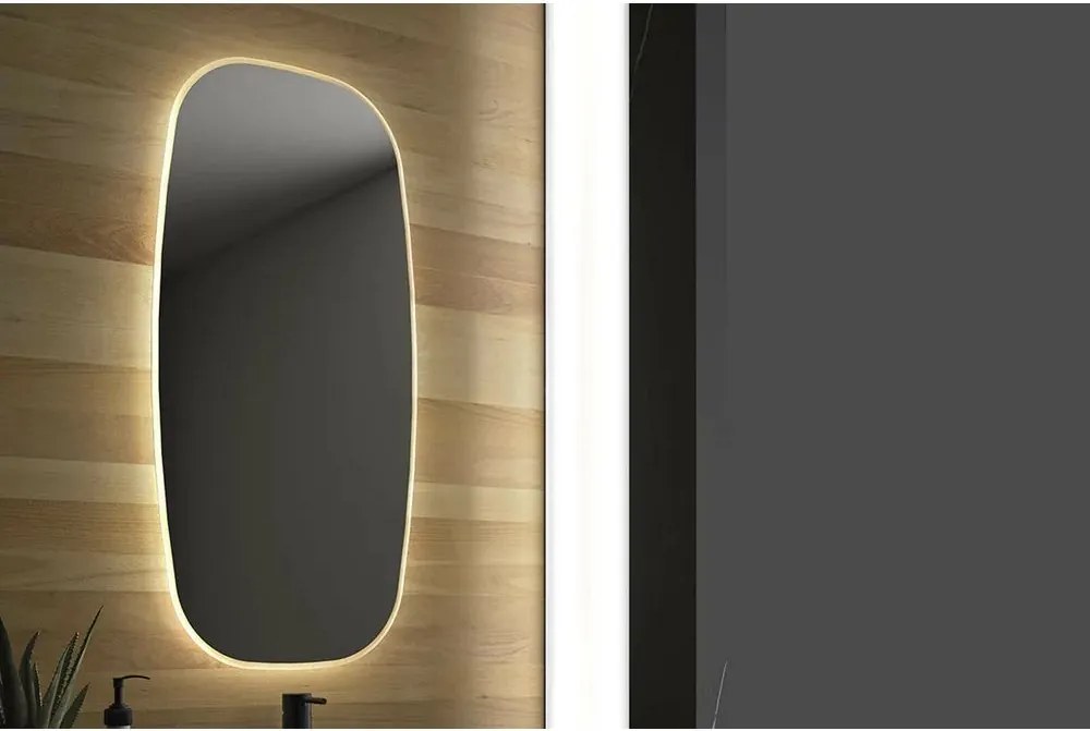 Oglinda cu iluminare Led Gala Eire 90x45 cm auriu