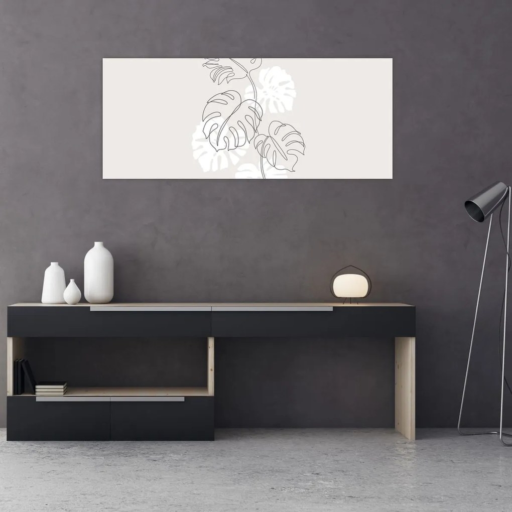 Tablou - Linia de artă monstera N⁰3 (120x50 cm)