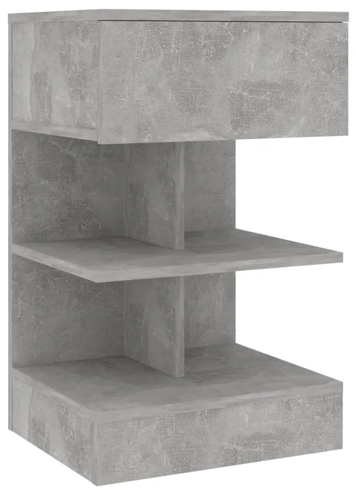 808656 vidaXL Noptieră, gri beton, 40x35x65 cm, PAL