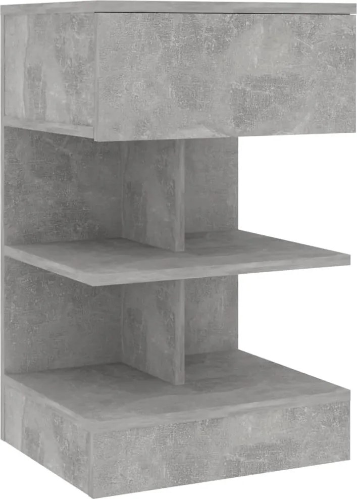 vidaXL Noptieră, gri beton, 40x35x65 cm, PAL