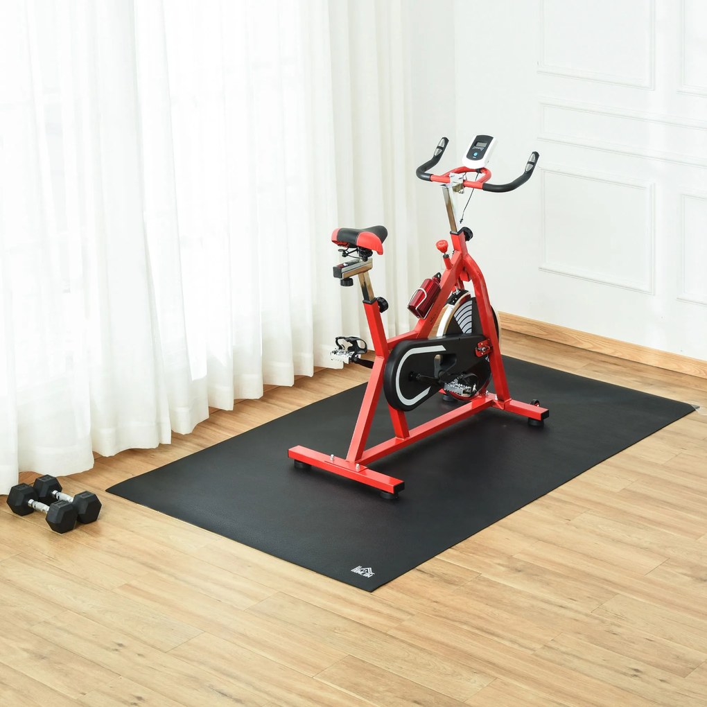HOMCOM Covor Protecție Podea pentru Echipamente Fitness, Antialunecare, Rezistent la Abraziune, 180x90cm, Negru | Aosom Romania