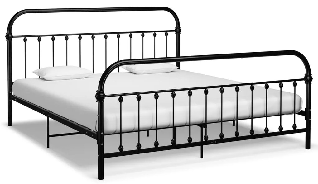284503 vidaXL Cadru de pat, negru, 180 x 200 cm, metal