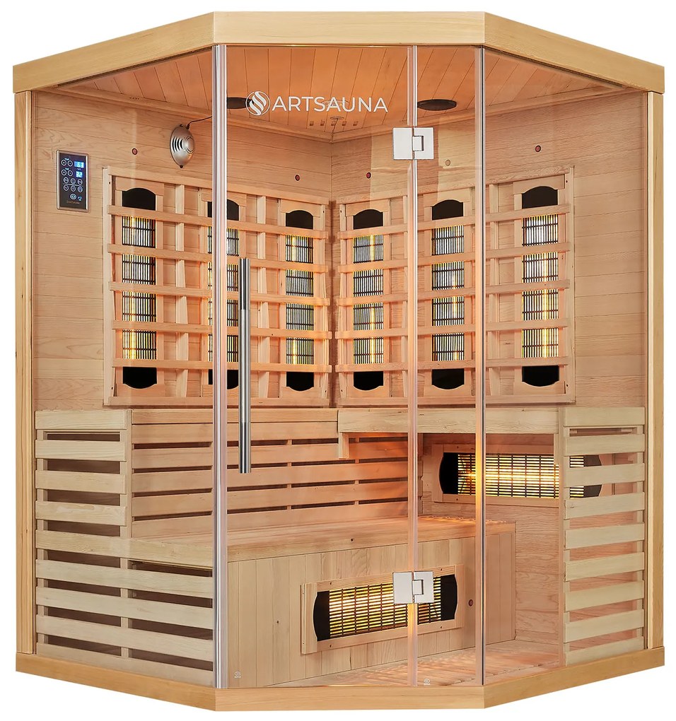 Infračervená sauna Kiruna150 s duálnou technológiou a drevom Hemlock