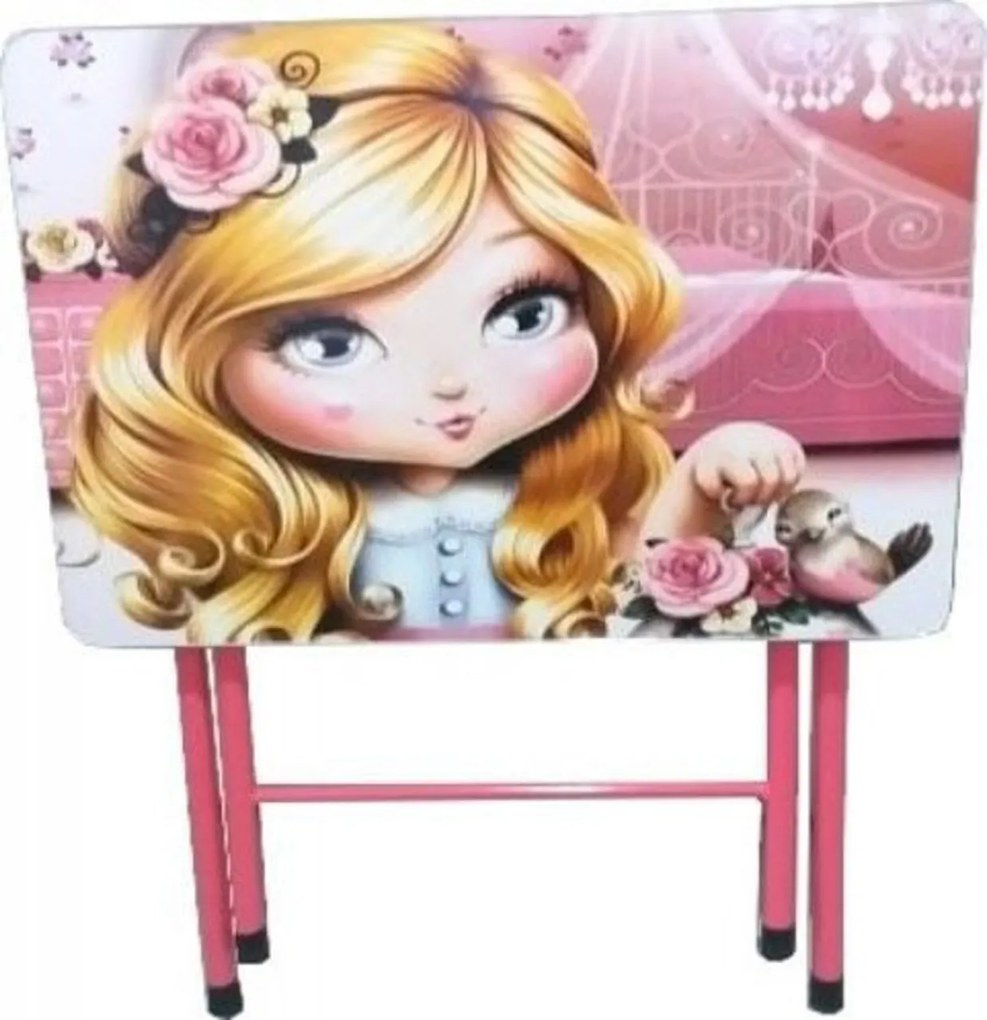 Masuta pliabila pentru copii din MDF Novokids™ My first folding table, cu scaun pliabil, dimensiuni 60X40X56, 2 niveluri de inaltime, suprafata
