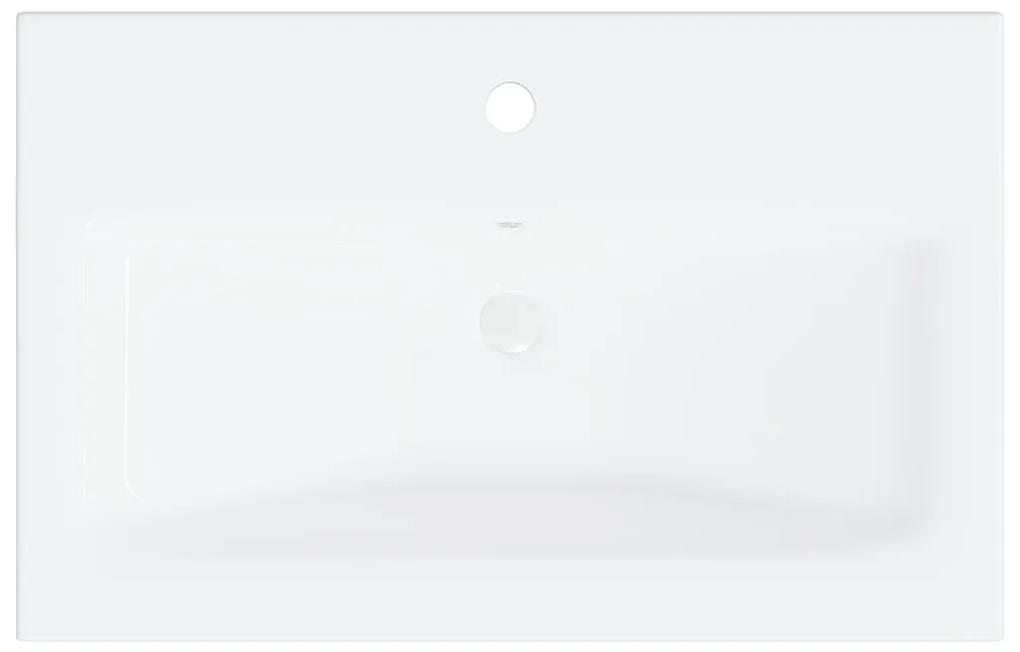 Dulap cu chiuveta incorporata, alb extralucios, PAL Alb foarte lucios, 60 x 38.5 x 45 cm