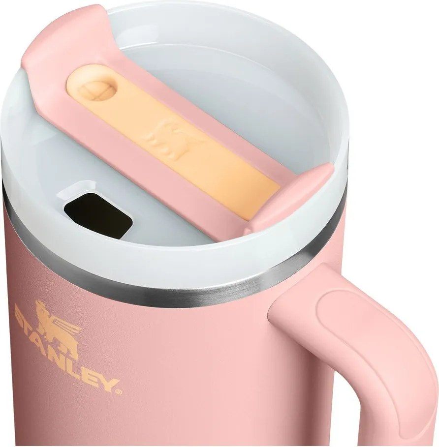 Termos piersică cu pai din oțel inoxidabil 1,18 l Quencher H2.O FlowState™ Tumbler Peach Rose – Stanley