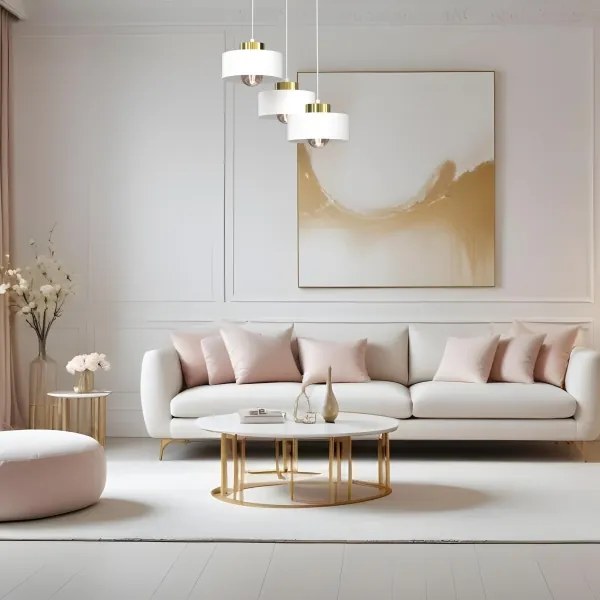 Lustră pe cablu MARTI 3xE27/15W/230V alb/auriu