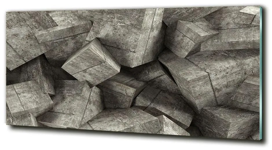 Tablou sticlă cuburi de beton