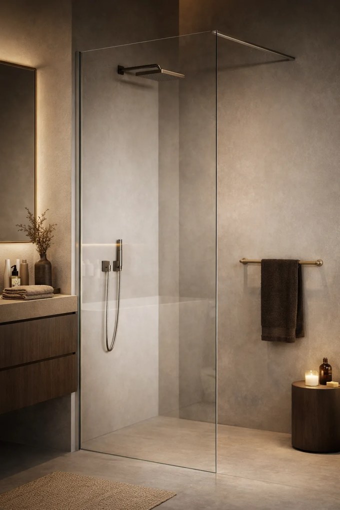 Paravan Dus Walk-In 800 × 1900 mm, Sticla Securizata 8 mm Transparenta