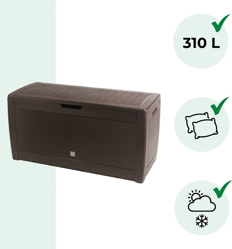 Cutie de depozitare RATO, 310L, 119x48x60cm, maro Prosperplast