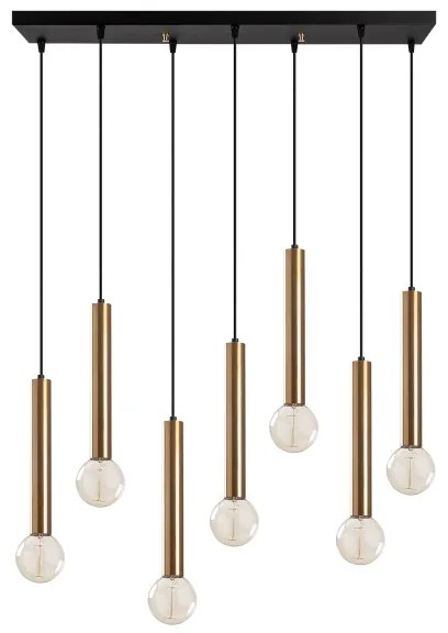 Candelabru suspendat cu cablu TEMPO 7xE27/40W/230V, auriu