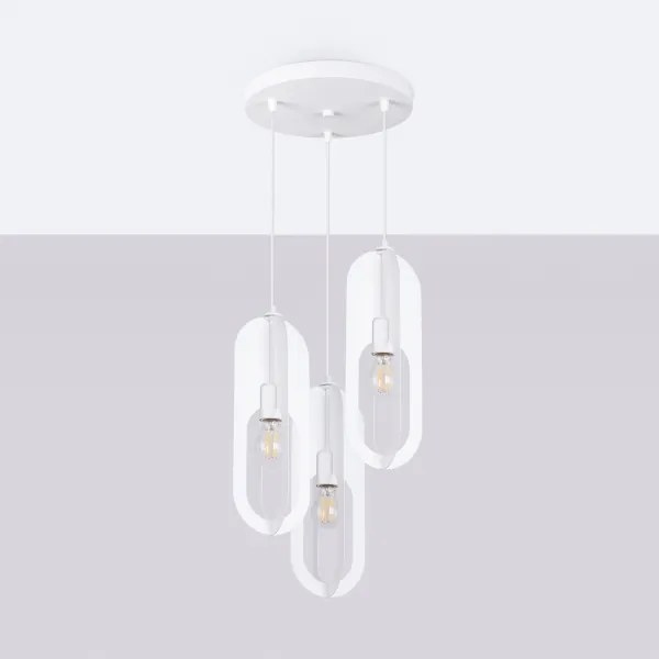 Lustră pe cablu Sollux SL.1361 NICUS 3xE27/15W/230V alb