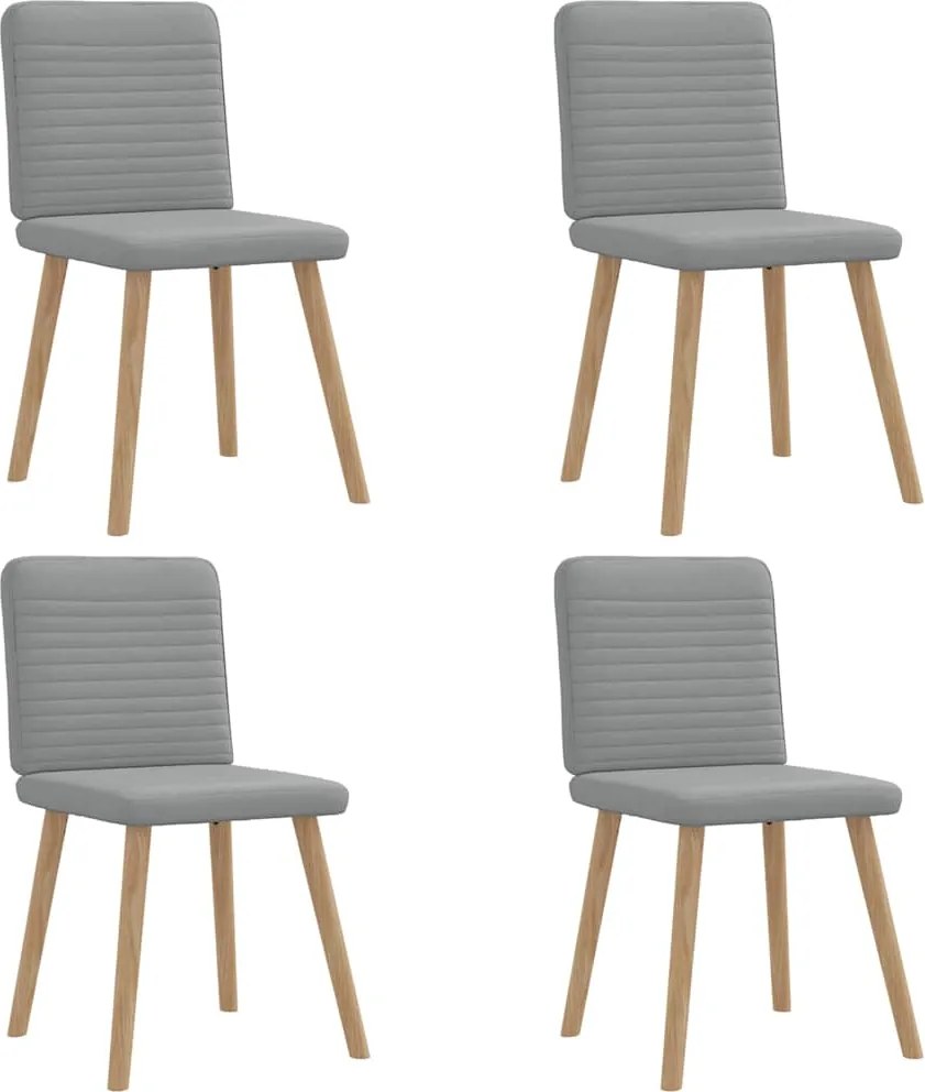 vidaXL Scaune de bucătărie pivotante, 4 buc., gri deschis, textil