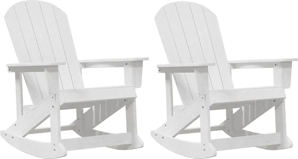 vidaXL Fotolii Adirondack Marmite 2 pcs Alb HDPE