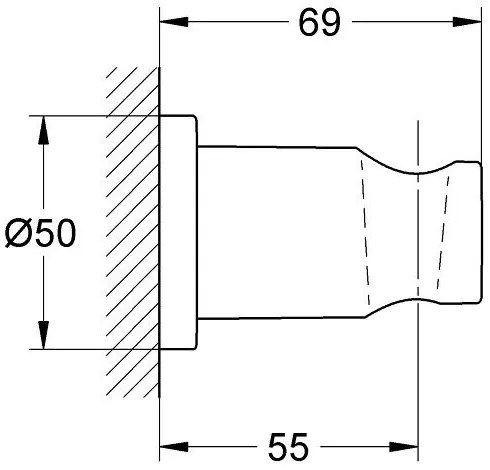Grohe Rainshower Suport fix para de dus, antracit (hard graphite)