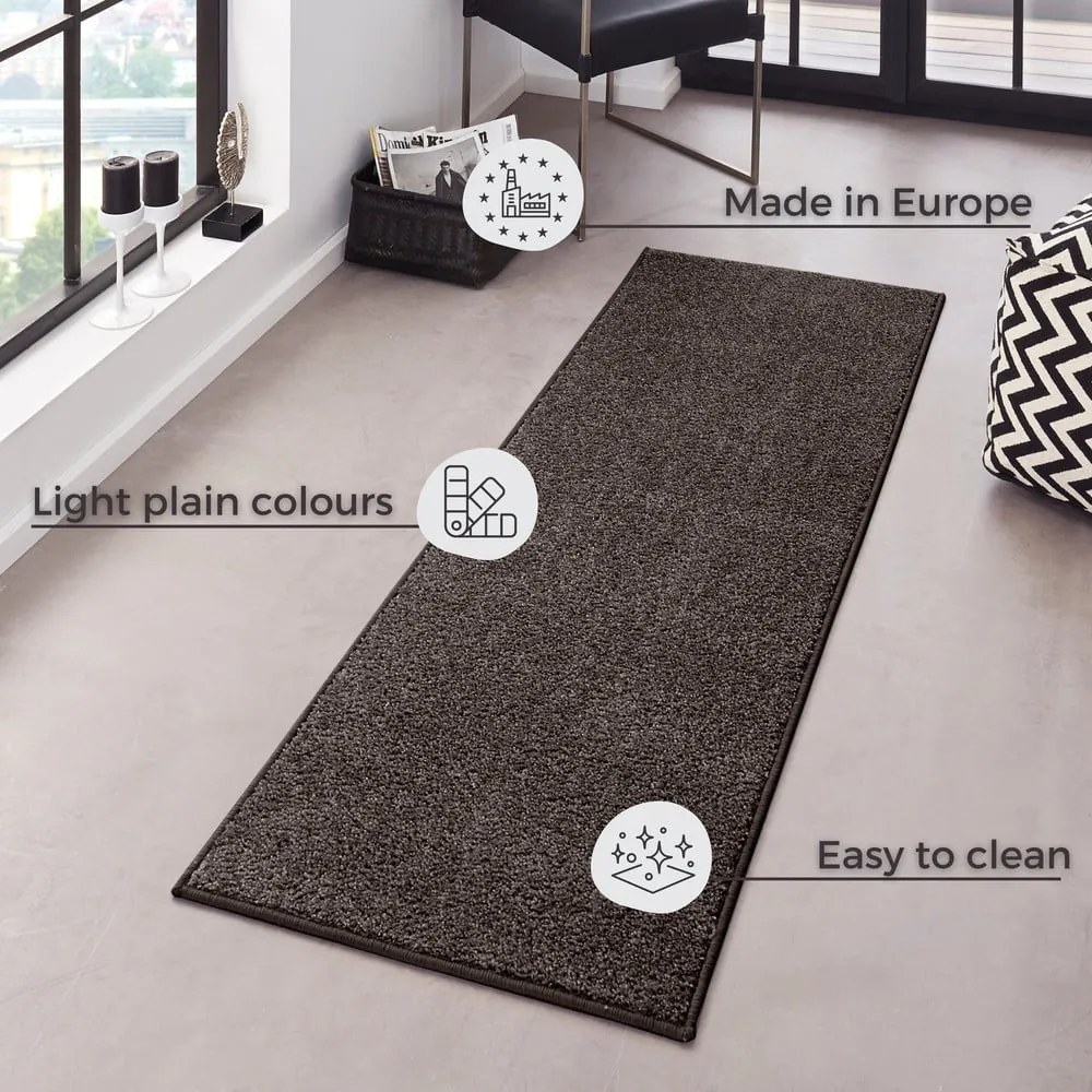 Covor Hanse Home Pure, 80x300 cm, gri antracit
