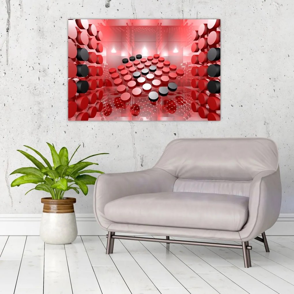 Tablou cu abstracți din butoane (90x60 cm)