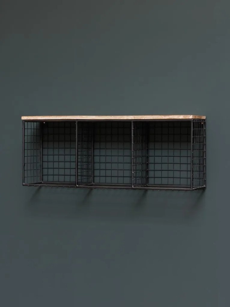 Raft de perete, din metal, cu aspect vintage, Industrial