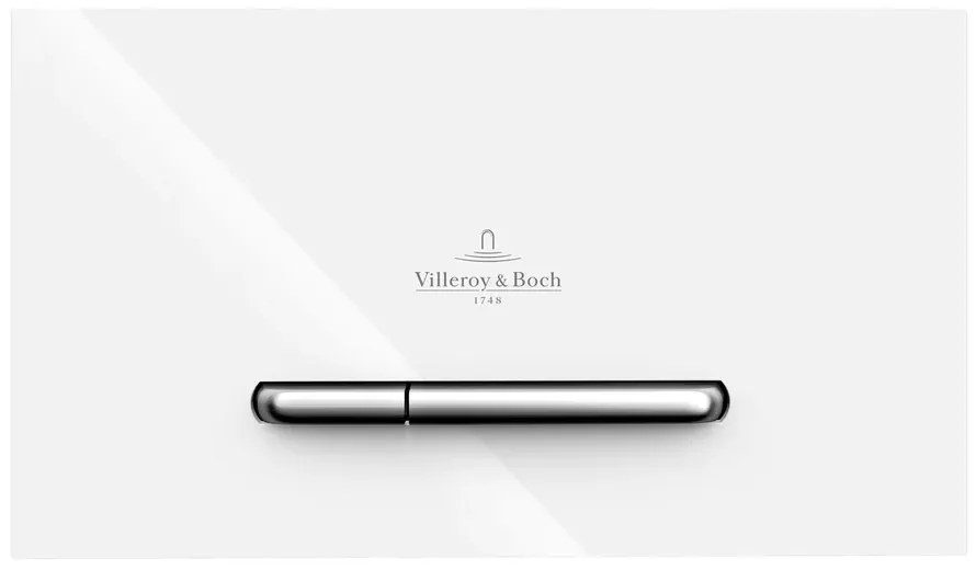 Clapeta de actionare dual-flush, alba cu 2 butoane cromate, Villeroy Boch ViConnect Alb