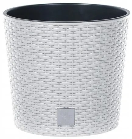 Ghiveci decorativ de flori, Prosperplast, Rato Round, rotund, alb, 20x19 cm