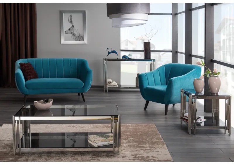 Canapea catifea, 2 locuri Culoare Verde / Wenge ELITE 2 VELVET