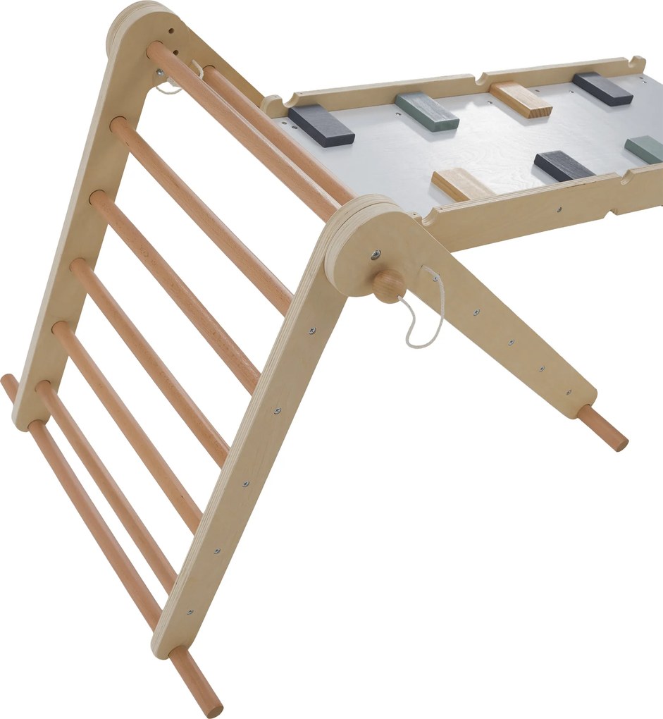Montessori Triunghiul Pikler 3în1, natural/mix de culori, OPRIN