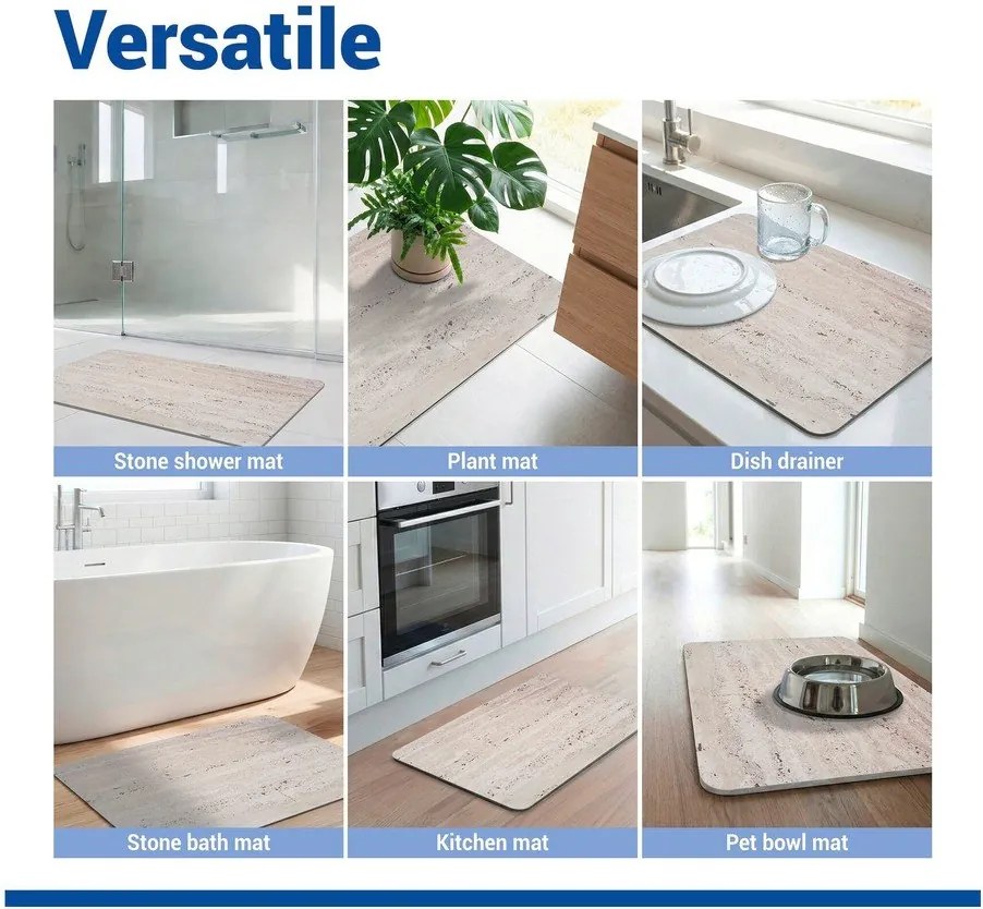 Covoraș de baie maro deschis din diatomit 50x80 cm Puna – Wenko