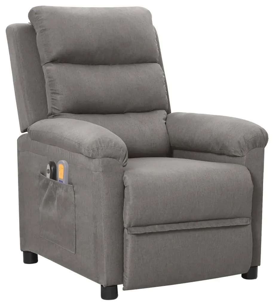 3098975 vidaXL Fotoliu de masaj electric rabatabil, gri deschis, textil