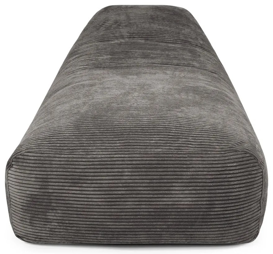 Fotoliu bean bag negru cu tapițerie din catifea reiată Snug Long 140 – SLOWDOWN