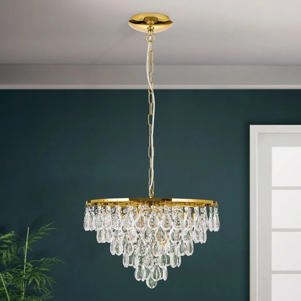 Lustra suspendata cristal K9 design elegant CELESTE D-45 auriu
