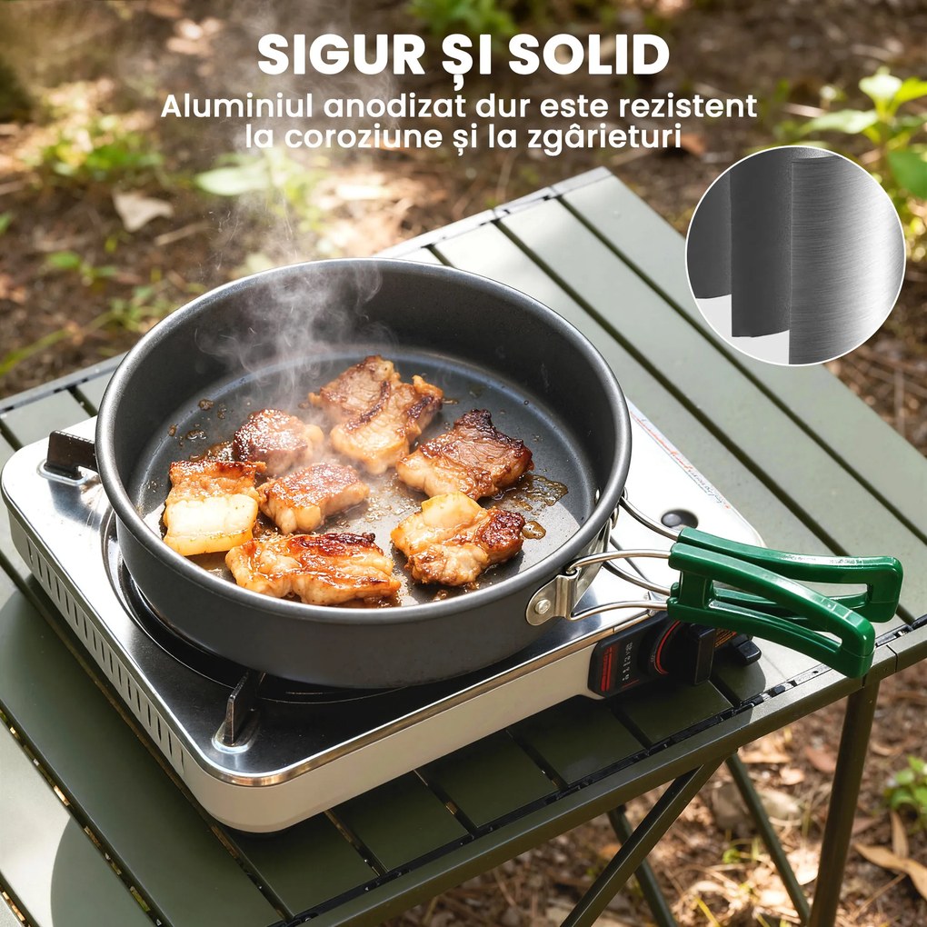 Outsunny Set de Oale Camping, 4-5 Persoane, Oțel Inoxidabil, 20.5 x 20.5 x 15.5 cm, Gri | Aosom Romania