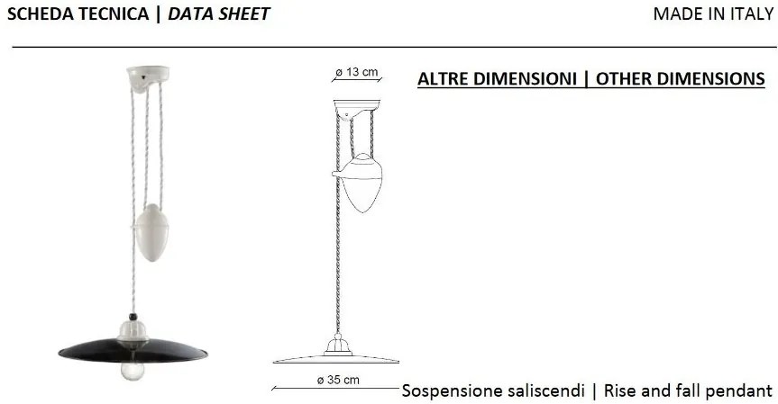 Lustra cu inaltime reglabila design retro realizata manual B-W