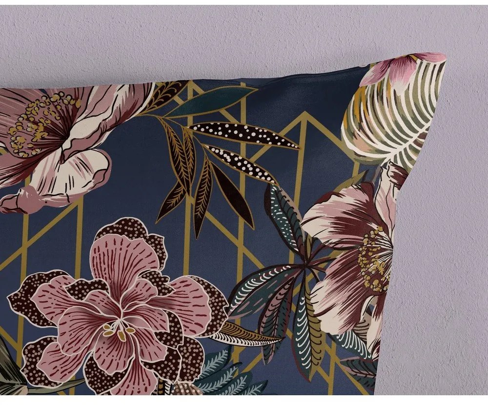 Lenjerie de pat albastru-închis din microfibră pentru pat dublu, extinsă 200x220 cm Jos – Good Morning