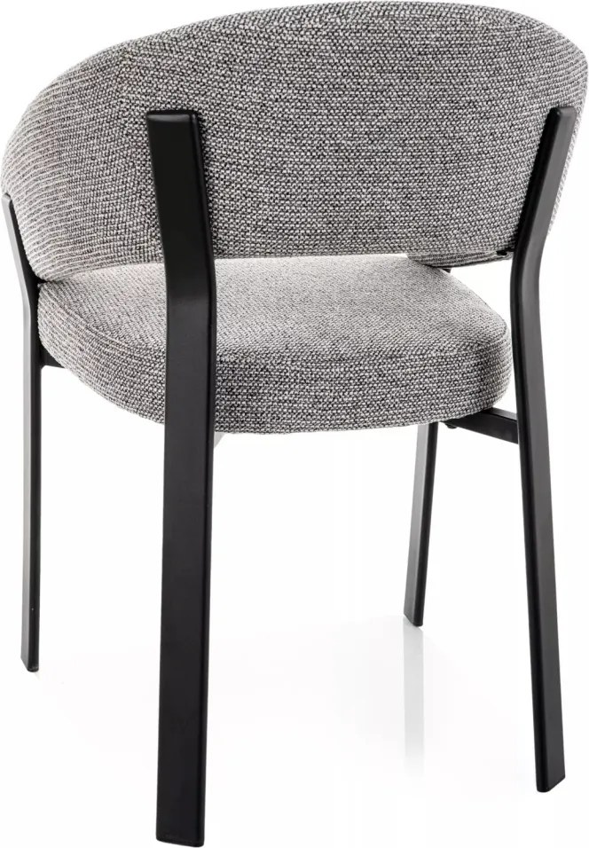 Scaun lemn tapitat Nagoja 254 gri/negru mat - H80 cm