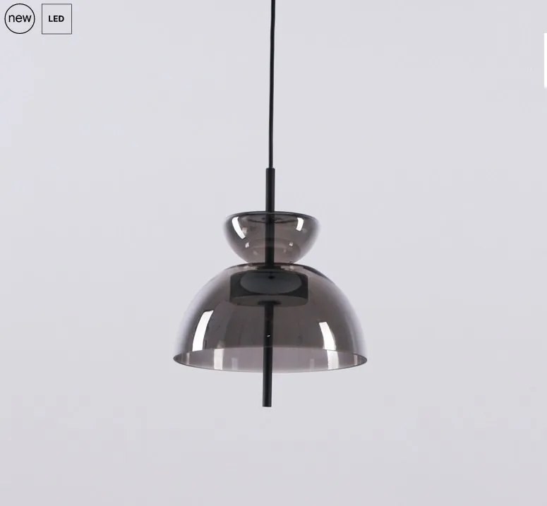 Lustra/Pendul LED design modern decorativ Bangkok 25cm, fumuriu