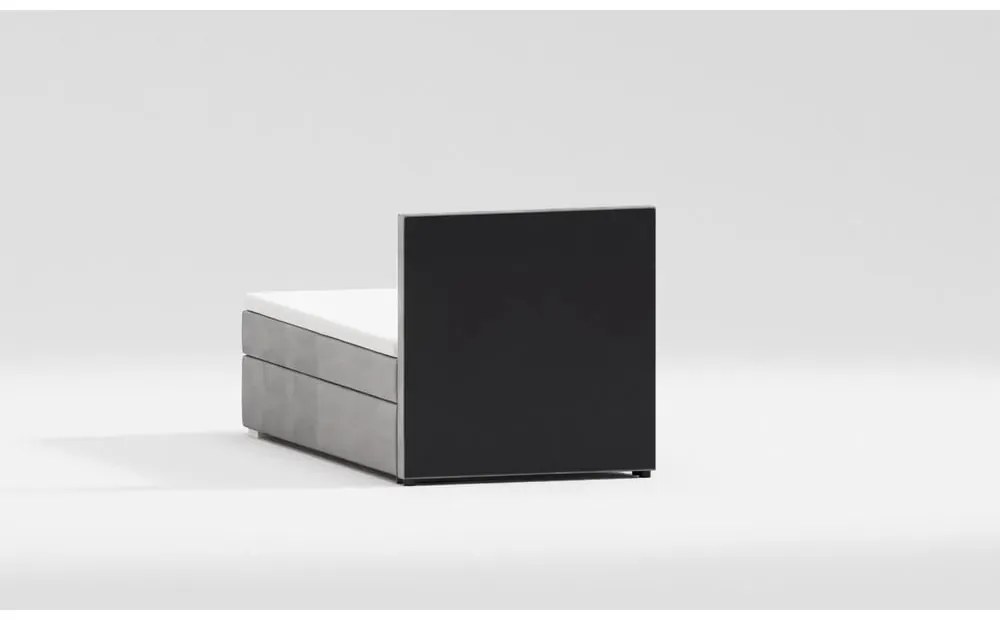 Pat gri deschis tapițat cu spațiu de depozitare cu somieră 80x200 cm Bunny – Ropez