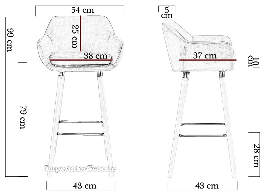 Scaun bar bej ABS 1271 – Elegant, stil clasic, picioare din lemn, ieftine