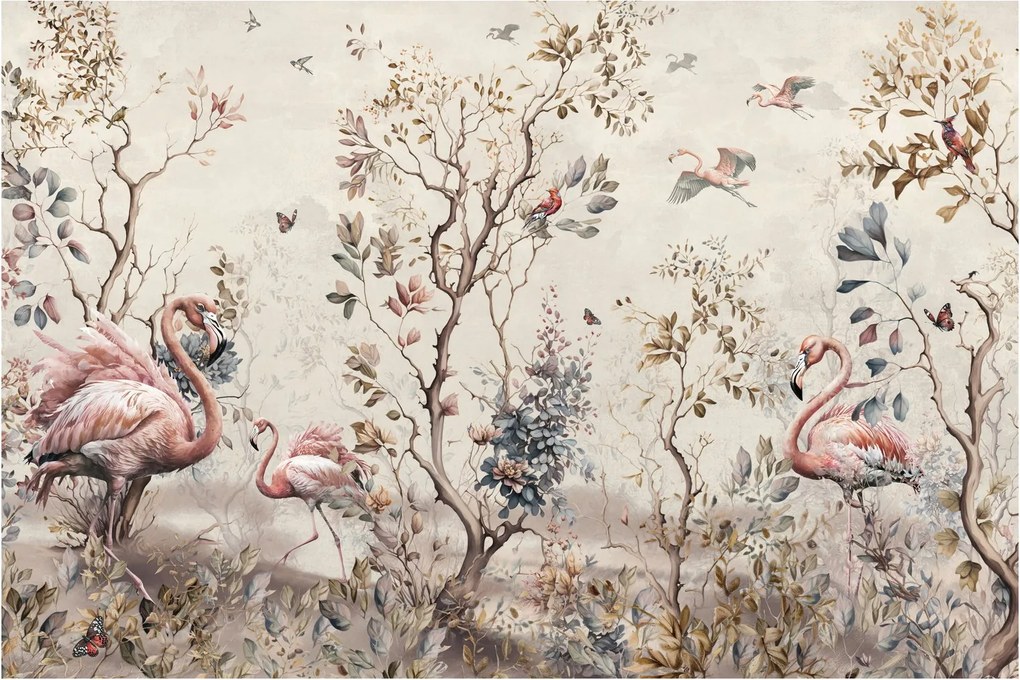 Tablou - Desen de flamingo (90x60 cm)
