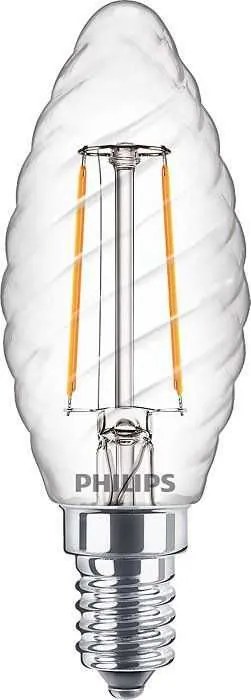Bec LED filament Philips lumanare ST35 E14 2W (25W), lumina calda 2700K, 929001238555