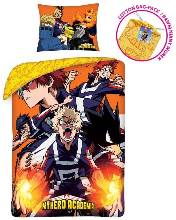 Academia de supereroi Fire husa de pat 140×200cm, 70×90 cm