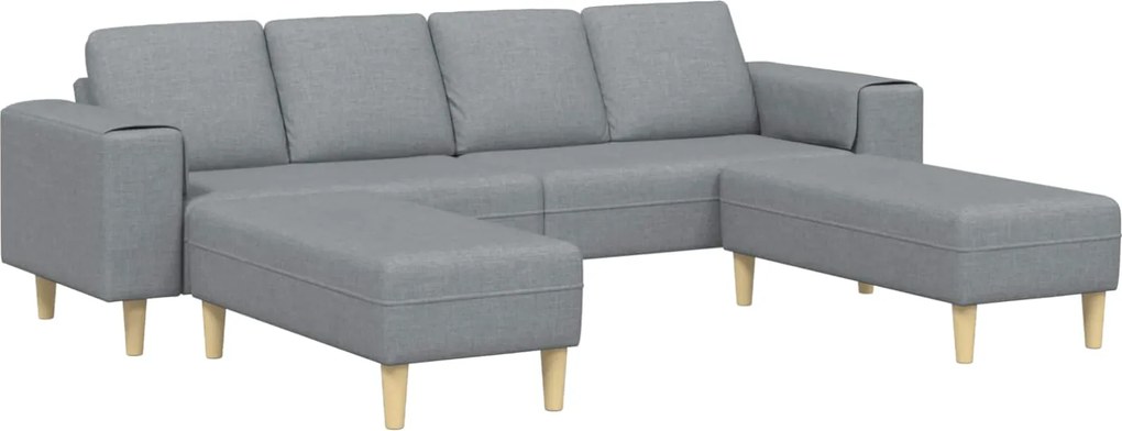 vidaXL Canapea pentru living 3 pcs Gri deschis Poliester