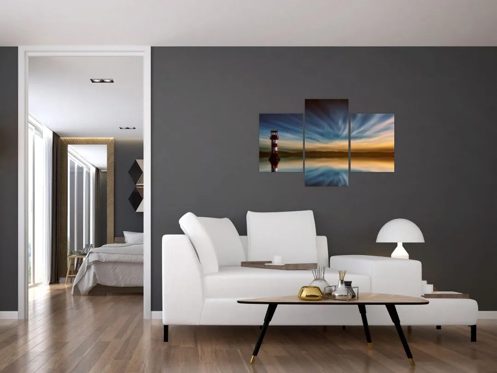 Tablou cu farul în mare (90x60 cm)