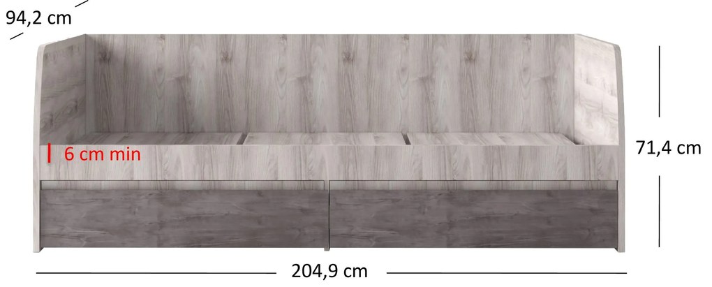 Pat de o persoană 90 cm (váľanda) Japon 2 (castan nairobi + onyx) (cu somieră) (cu sp. depozitare). 1116913