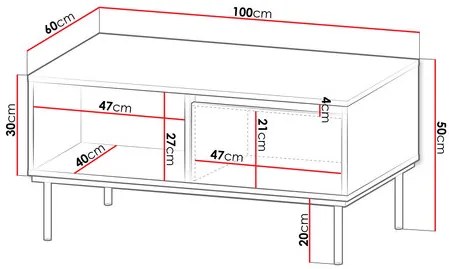 Măsuță de cafea Gelean (Alb + auriu) . 1103712