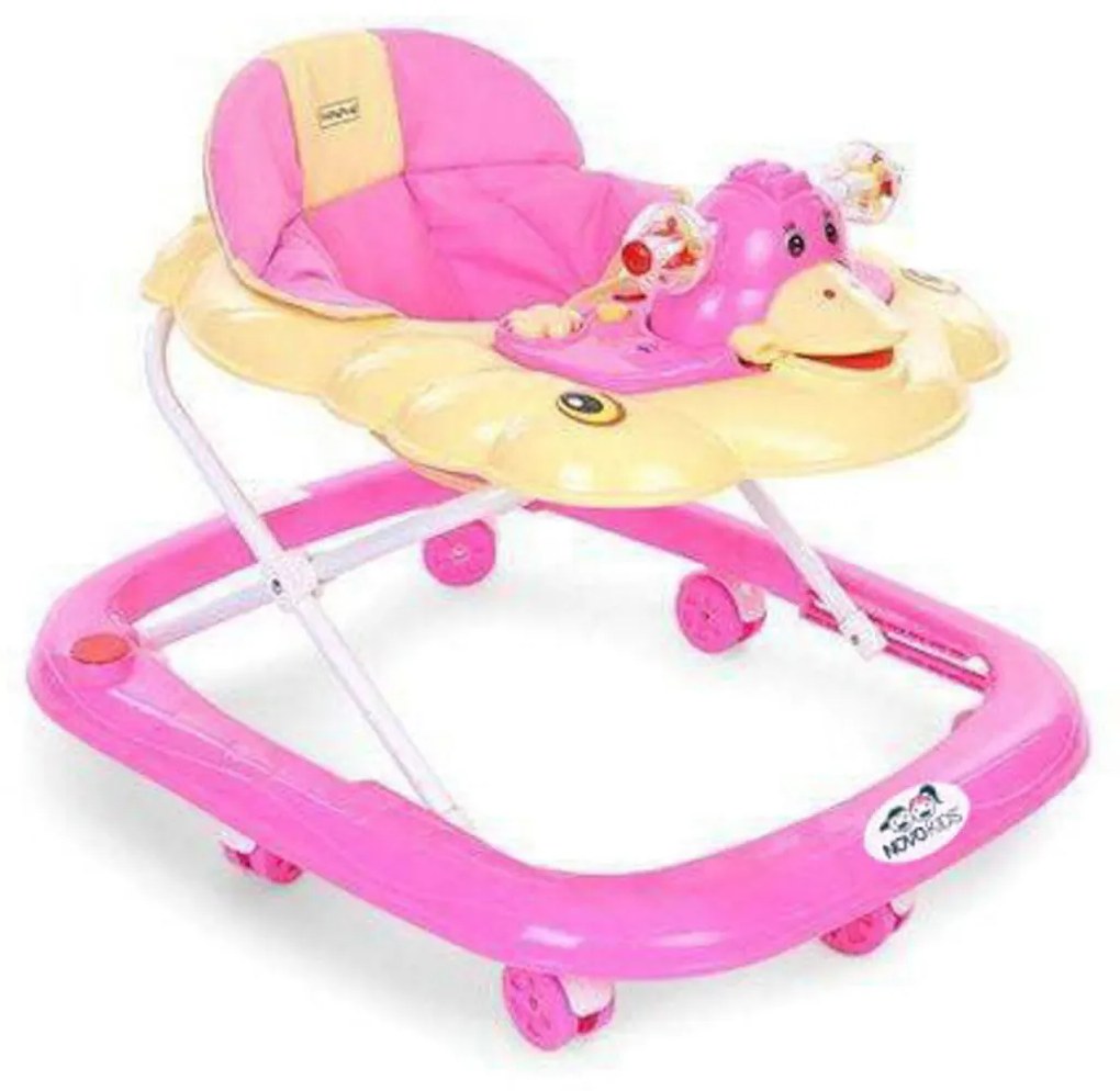 Premergator reglabil in 3 trepte NOVOKIDS™ Duckey, cu melodii, Ratusca, Pliabil, Roz