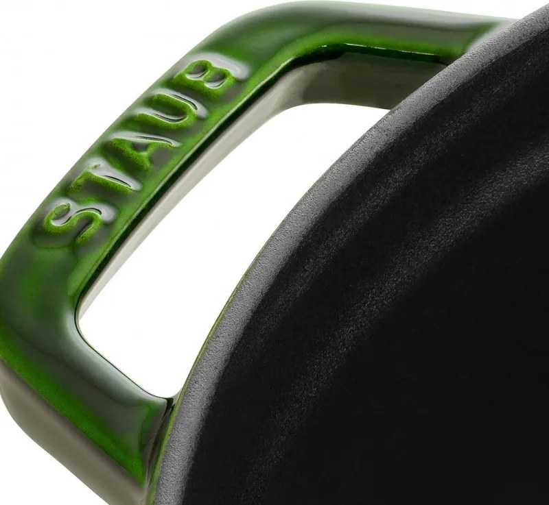 Oala din fonta Staub La Cocotte 40509-361-0, 6,7 l, 28 cm, de la -20°C pana la 260 °C, Emailata, Capac cu structura anti-picaturi, Toate plitele inclusiv inductie, Verde
