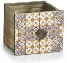Cutie pentru depozitare din lemn Mosaic Mini Multicolor, L12xl13,5xH11,5 cm